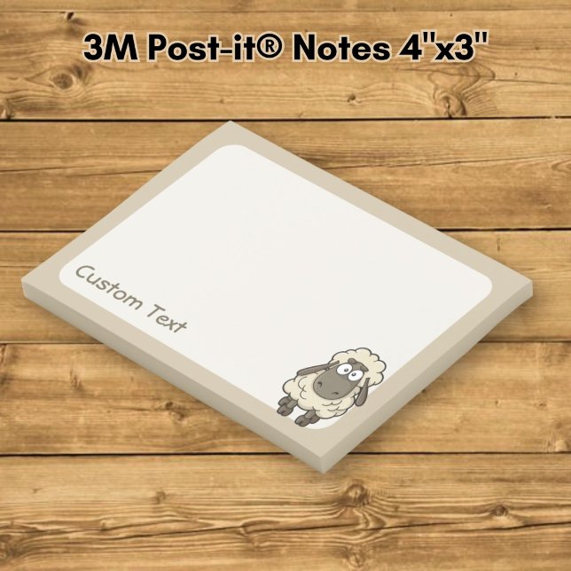 Sheep Cartoon Beige Post-it Notes (Creator Uploaded)