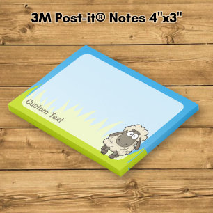 Sheep Cartoon Beige Post-it Notes