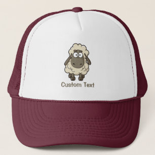 Sheep Cartoon Beige Trucker Hat