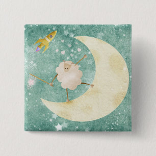 Sheep catching stars - pin badge