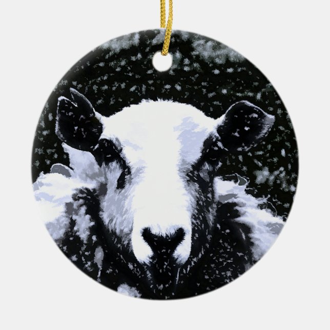SHEEP CERAMIC TREE DECORATION (Front)