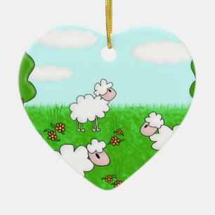Sheep Ceramic Tree Decoration
