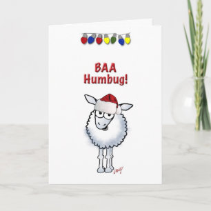 Sheep Christmas BAA Humbug Holiday Card