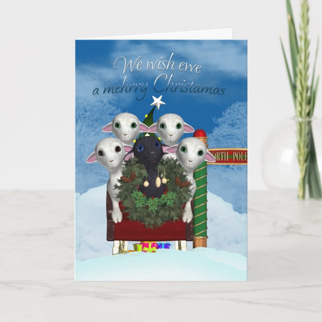 Sheep Christmas Card - Black Sheep Holiday Card (Front)