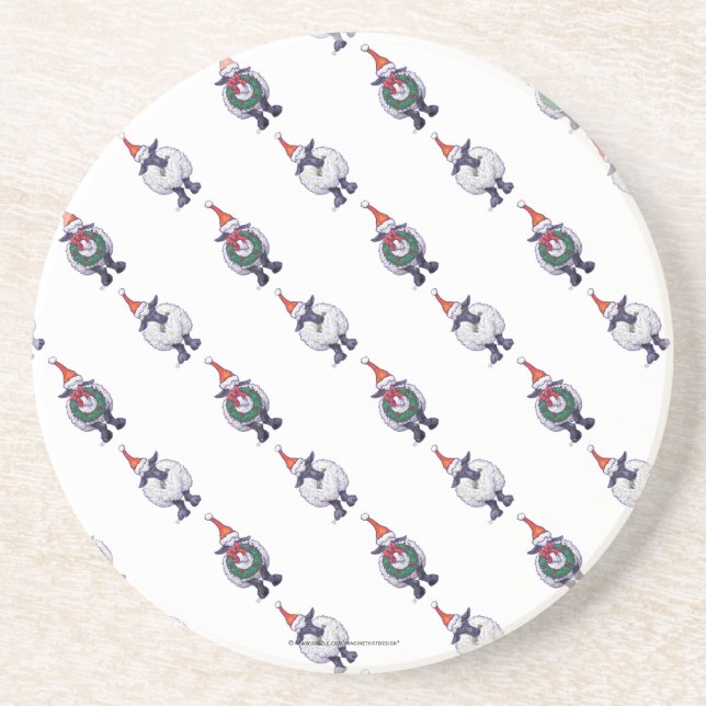 Sheep Christmas Coaster (Front)