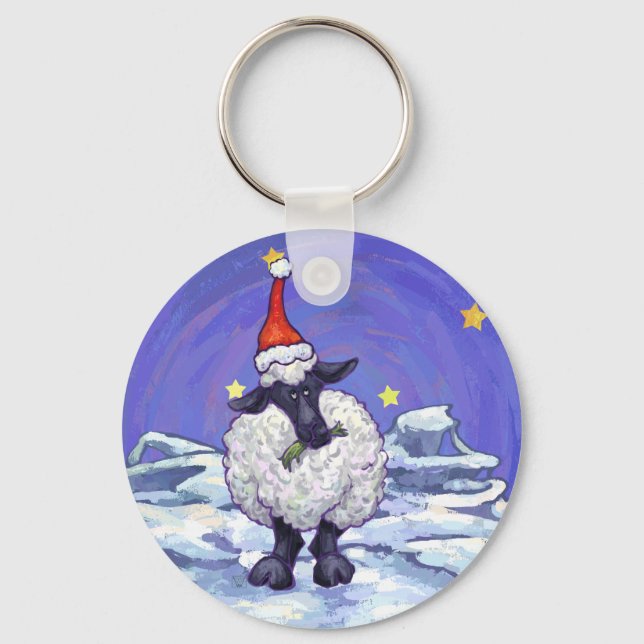 Sheep Christmas Key Ring (Front)