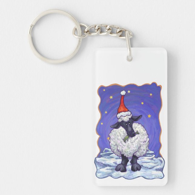 Sheep Christmas Key Ring (Front)