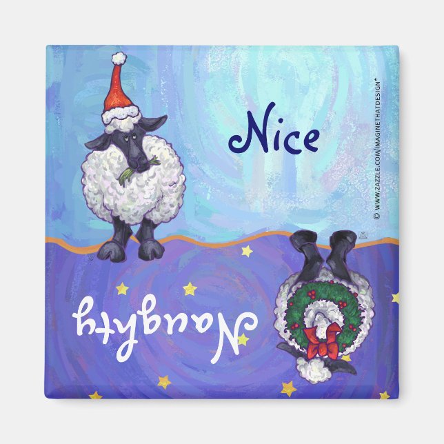 Sheep Christmas Magnet (Front)