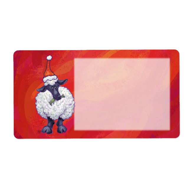 Sheep Christmas On Red (Front)