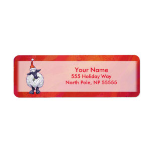 Sheep Christmas On Red