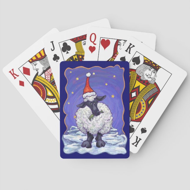 Sheep Christmas Playing Cards (Back)