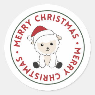 Sheep Christmas Sheep Winter Animals Classic Round Sticker