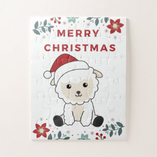 Sheep Christmas Sheep Winter Animals Jigsaw Puzzle