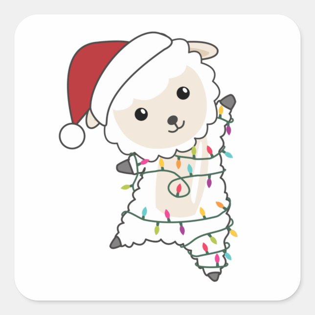 Sheep Christmas Sheep Winter Animals Square Sticker (Front)