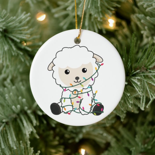 Sheep Christmas Snow Winter Animals Sheeps Ceramic Tree Decoration (Tree)