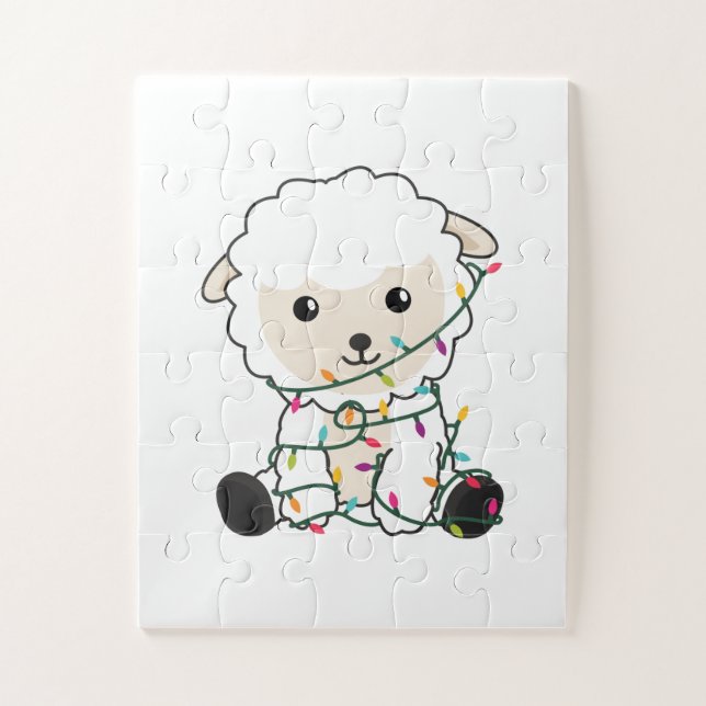Sheep Christmas Snow Winter Animals Sheeps Jigsaw Puzzle (Vertical)