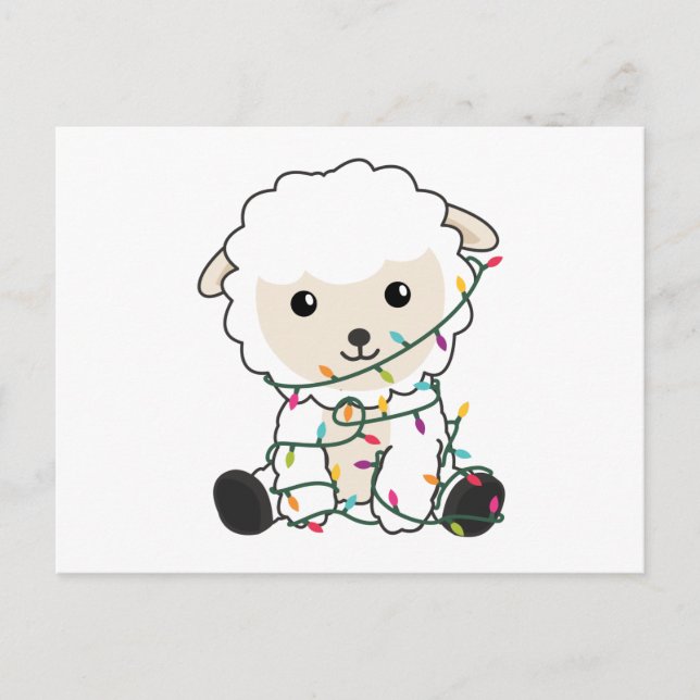 Sheep Christmas Snow Winter Animals Sheeps Postcard (Front)