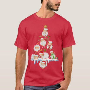 Sheep Christmas Tree Led Sheep Santa Jingle Bell C T-Shirt