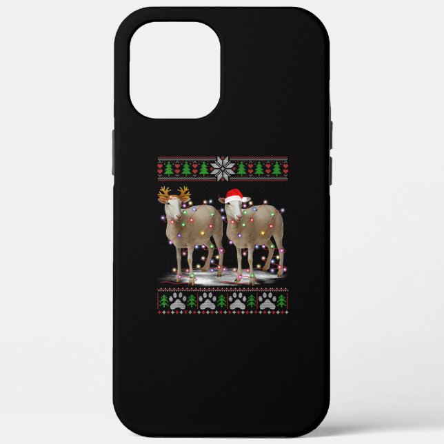 Sheep Christmas Tree Lights | Santa Animal Gift Case-Mate iPhone Case (Back)