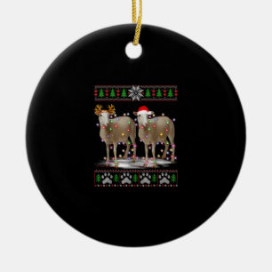 Sheep Christmas Tree Lights Santa Animal Gift Ceramic Tree Decoration