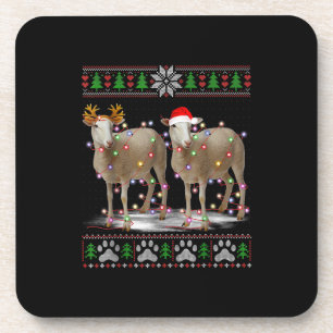 Sheep Christmas Tree Lights   Santa Animal Gift Coaster