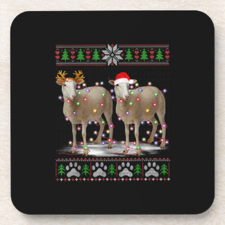 Sheep Christmas Tree Lights | Santa Animal Gift Coaster