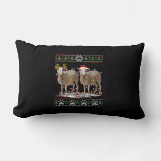 Sheep Christmas Tree Lights | Santa Animal Gift Lumbar Cushion