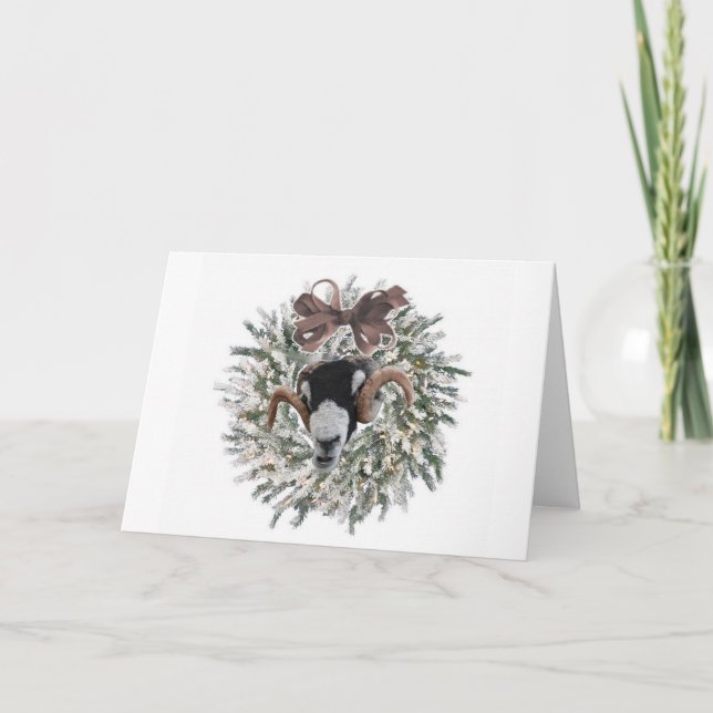 Sheep Christmas Wreath~Greeting Card (Front)