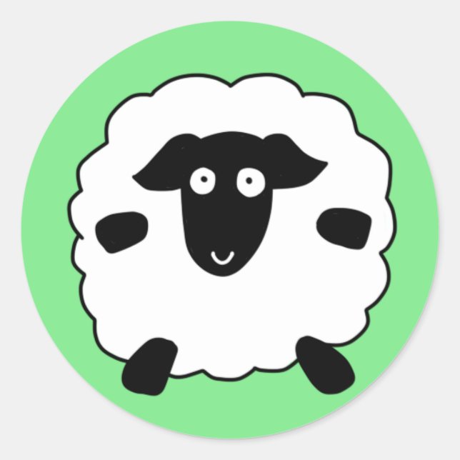 Sheep Classic Round Sticker (Front)