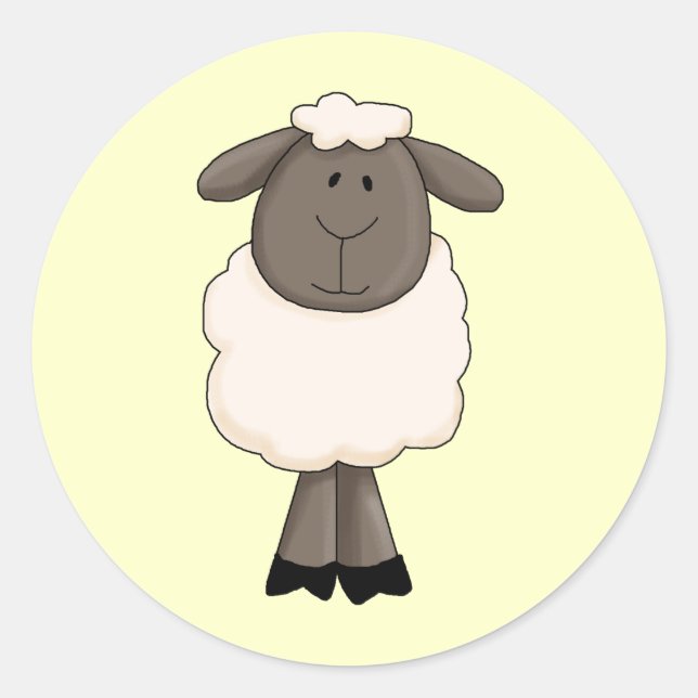 Sheep Classic Round Sticker (Front)