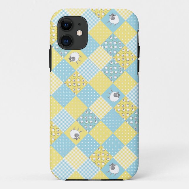 Sheep, Country Faux Patchwork iPhone 5/5s Case (Back)