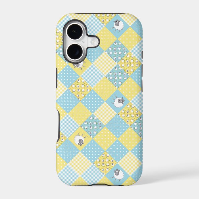 Sheep, Country Faux Patchwork iPhone 5/5s Case (Back)