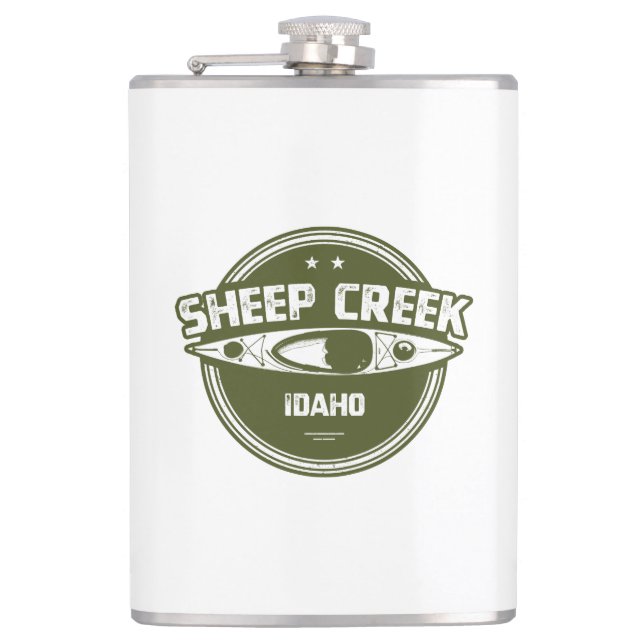 Sheep Creek Wild And Scenic River Idaho Kayaking Hip Flask (Front)