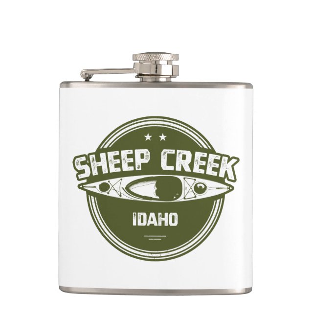 Sheep Creek Wild And Scenic River Idaho Kayaking Hip Flask (Front)