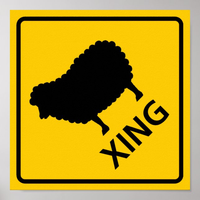 Sheep Crossing Highway Sign (Front)
