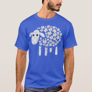 Sheep Daisy Kawaii Flowers Farmer Farm Animal Dist T-Shirt