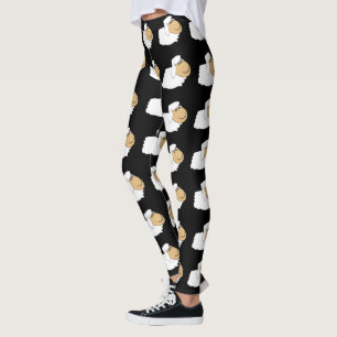 Sheep Design Black Leggings