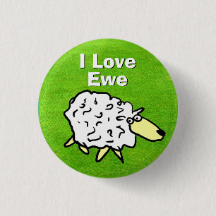 Sheep Design Cartoon 3 Cm Round Badge
