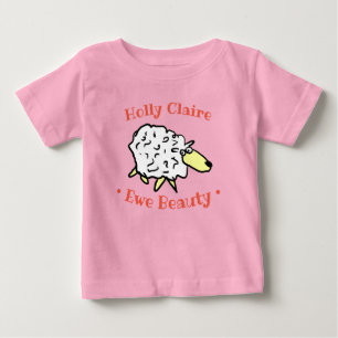 Sheep Design Cartoon to Personalise Baby T-Shirt