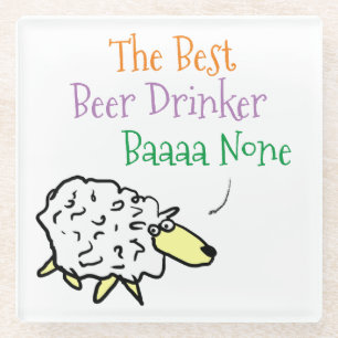 Sheep Design for a Beer Drinker Glass Coaster