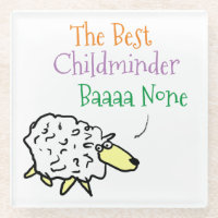 Sheep Design for a Childminder Glass Coaster