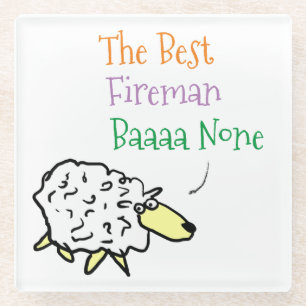 Sheep Design for a Fireman Glass Coaster
