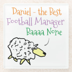 Sheep Design for a Football Manager Glass Coaster