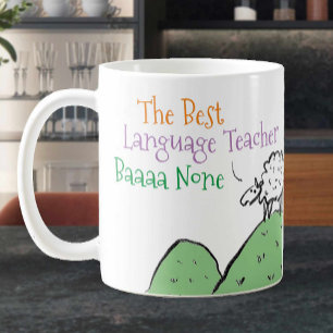 Sheep Design for a Language Teacher Coffee Mug