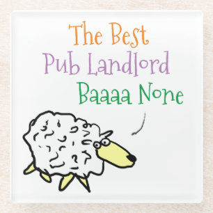 Sheep Design for a Pub Landlord Glass Coaster