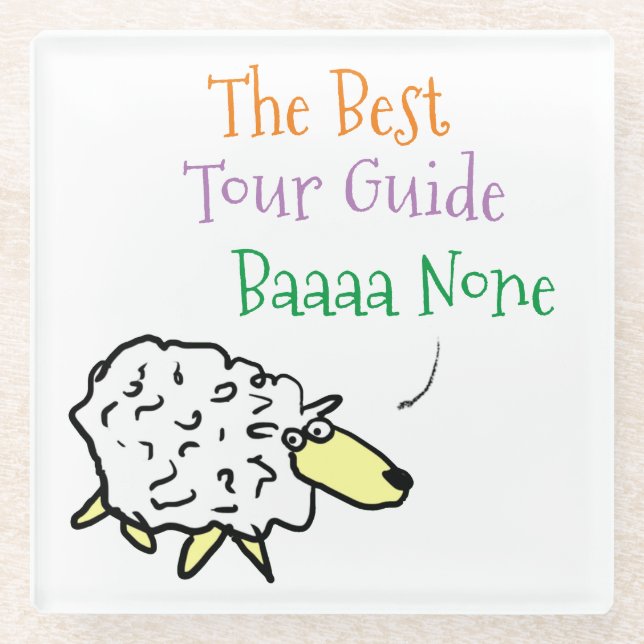 Sheep Design for a Tour Guide Glass Coaster (Front)
