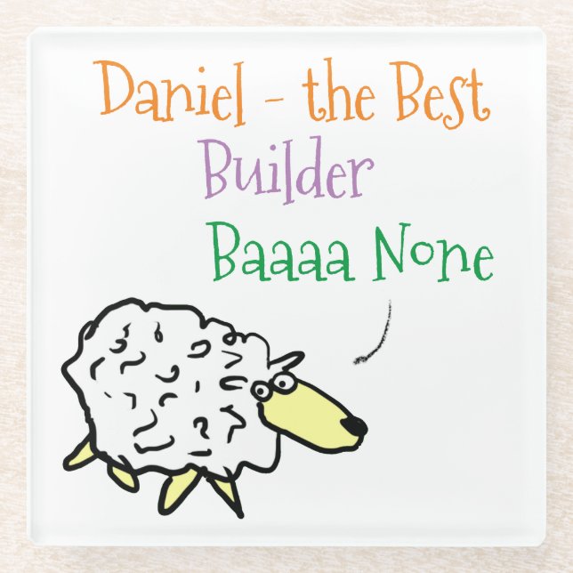 Sheep Design for an Builder Glass Coaster (Front)