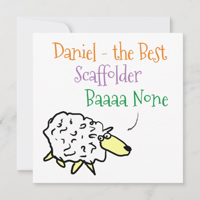 Sheep Design for an Scaffolder Holiday Card (Front)