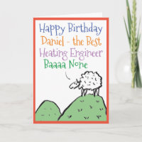 Sheep Design Happy Birthday to a Heating Engineer
