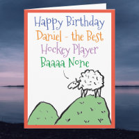 Sheep Design Happy Birthday to a Hockey Player
